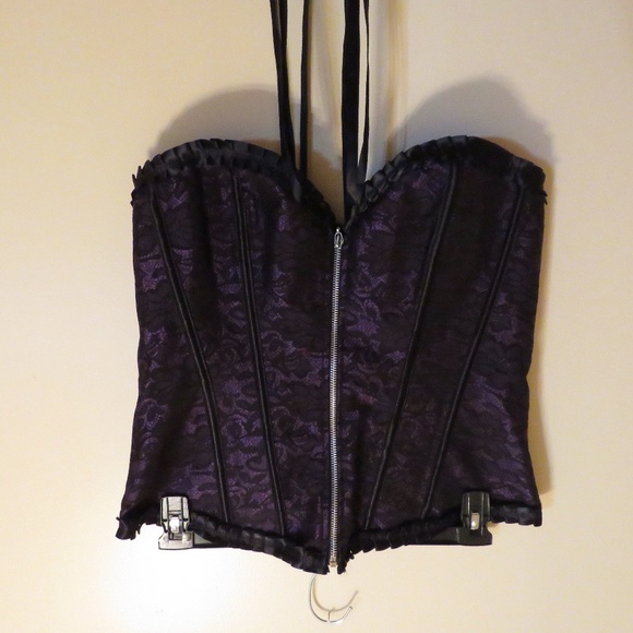 Deep Purple Zip Up Front Corset 2XL - Picture 1 of 4